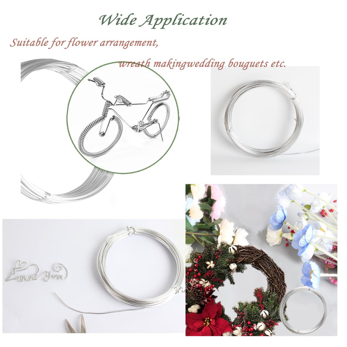 Aluminum Wire1 Roll 1.5mm 15 Gauge 32.8 Feet Silver Armature Wire for DIY