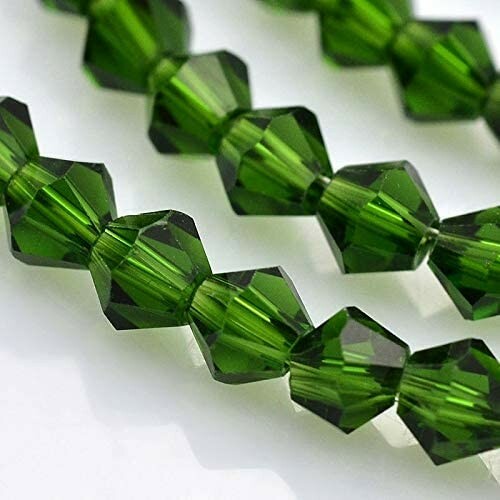100 Bulk Beads Faceted Bicone Green Wholesale Beads 4mm Lot Cone