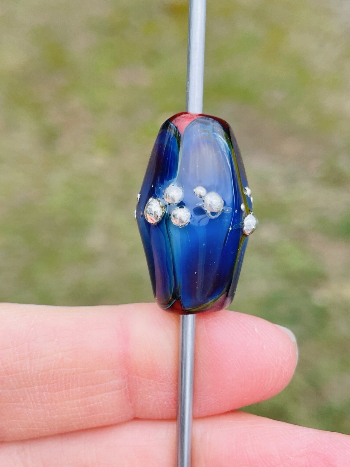 Lampwork Glass Focal Bead HANDMADE Lampwork Bead Artisan Made With Fine Silver