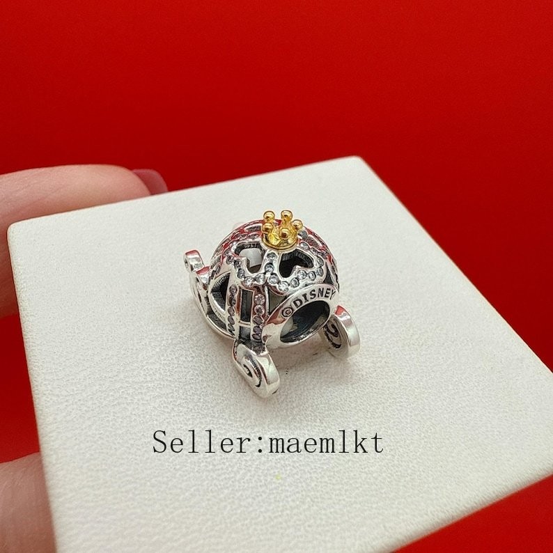 New 925 Sterling Silver Cinderella pumpkin coach charm 599190C01