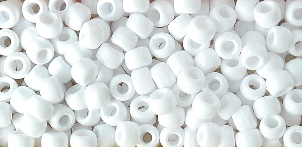 High-Quality 900 Count Opaque White Pony Beads – Ideal for Bracelets & Crafts