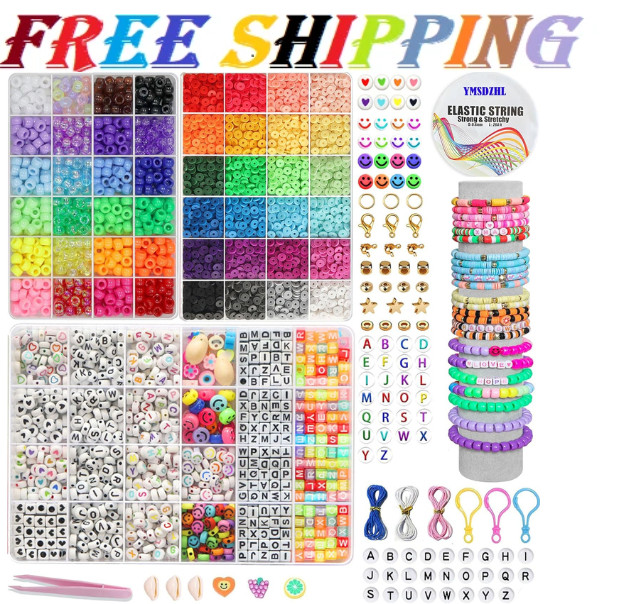6000+PCS Clay Beads Kit, 24 Colors DIY Jewelry & Bracelet Making for Teen Girls
