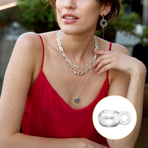 150 Pcs Links Bail Beads for Jewelry Making, Alloy Column Spacer Beads,