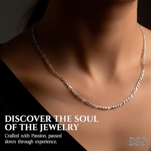 DSS 925 Sterling Silver Necklace for Women Lobster 16.0 Inches 3.0 Millimeters