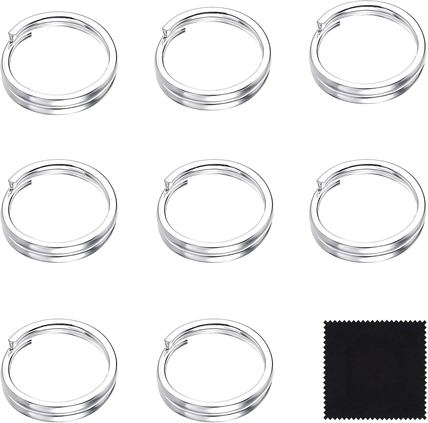 simarro 8 Pcs 925 Sterling Silver Split Jump Ring, 6mm Double Ring Round Open Sm