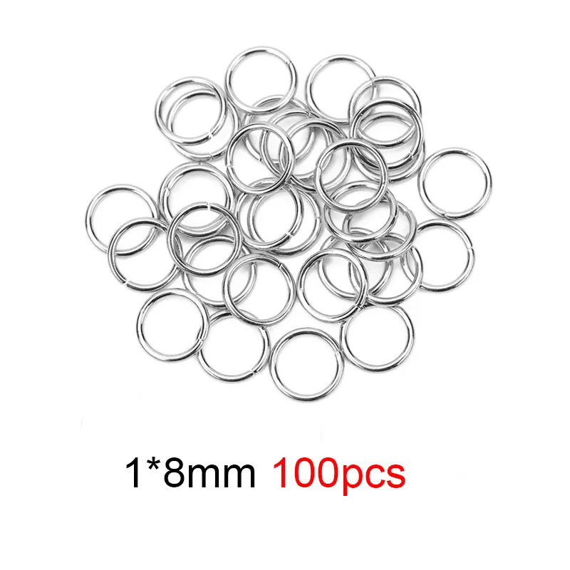 50 100Pcs PVD Never Fade Stainless Steel Open Jump Rings 4 5 6 8 10 Mm Split Rin