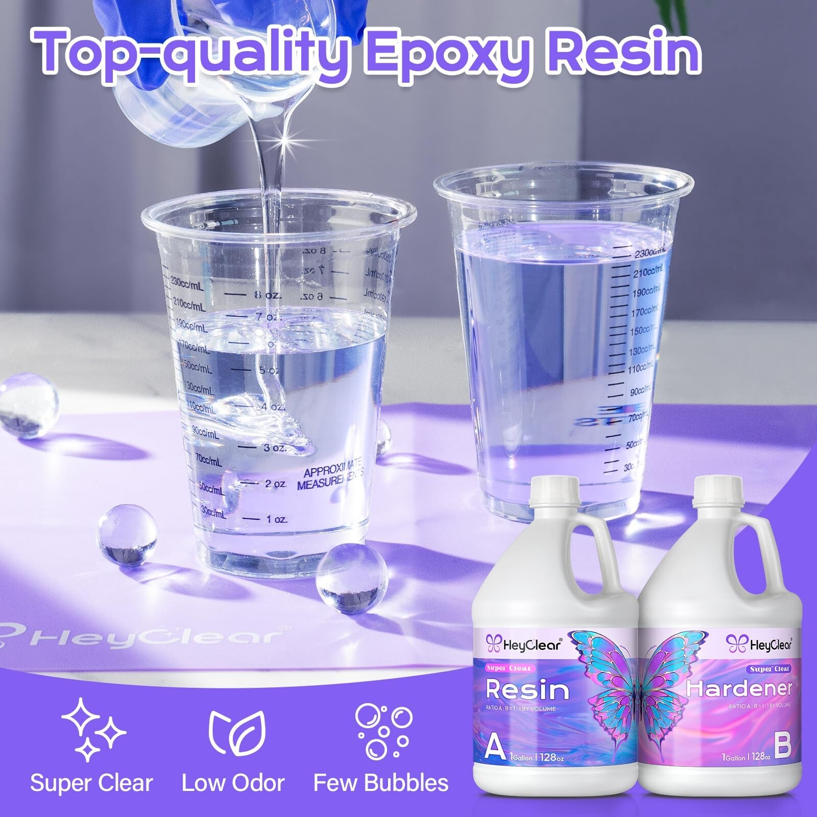 2 Gallon Epoxy Resin Kit with Pumps, Crystal Clear and Hard Upgraded 2 Part R…