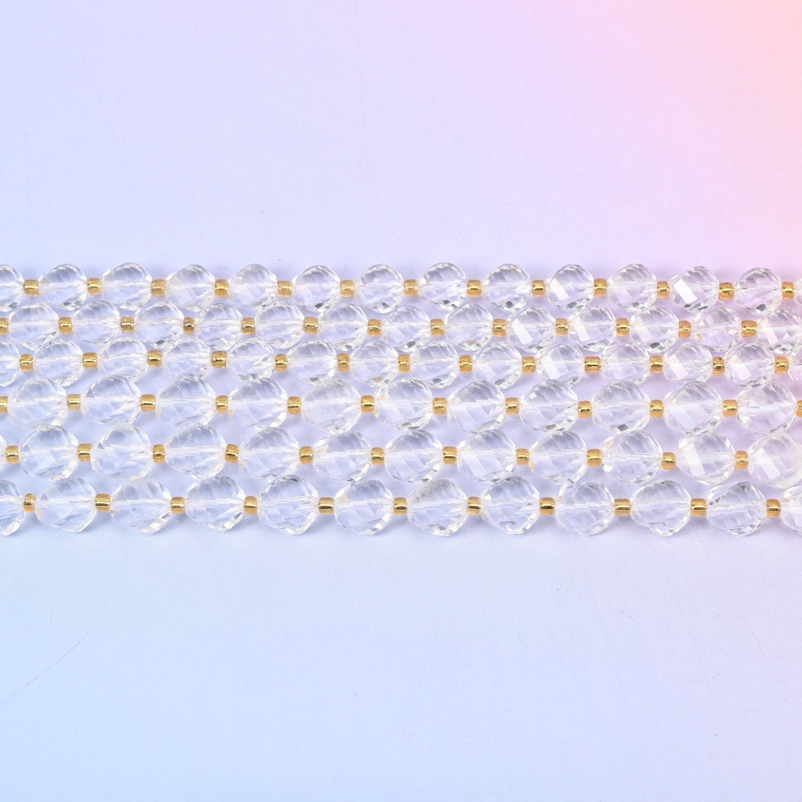 Clear Quartz Faceted Spiral Twist Beads: Size 8mm 10mm, Jewelry Making