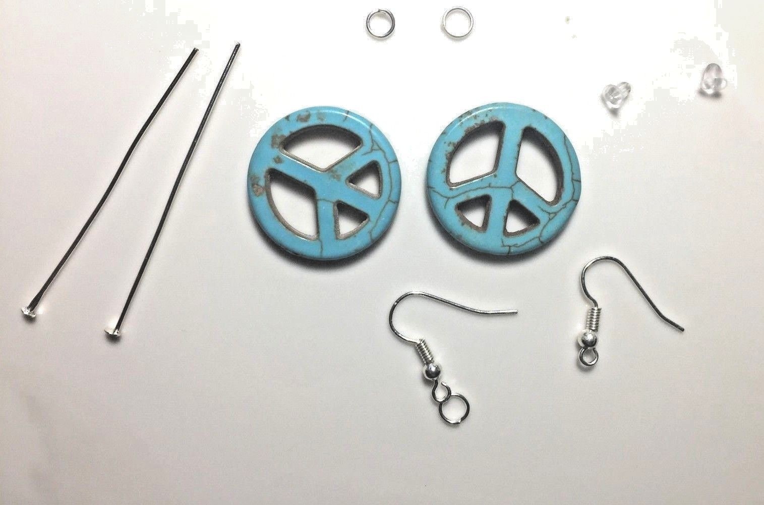 Starter Peace Sign Earrings Making Jewelry Set Supplies Beginners Kit Mixed Lot