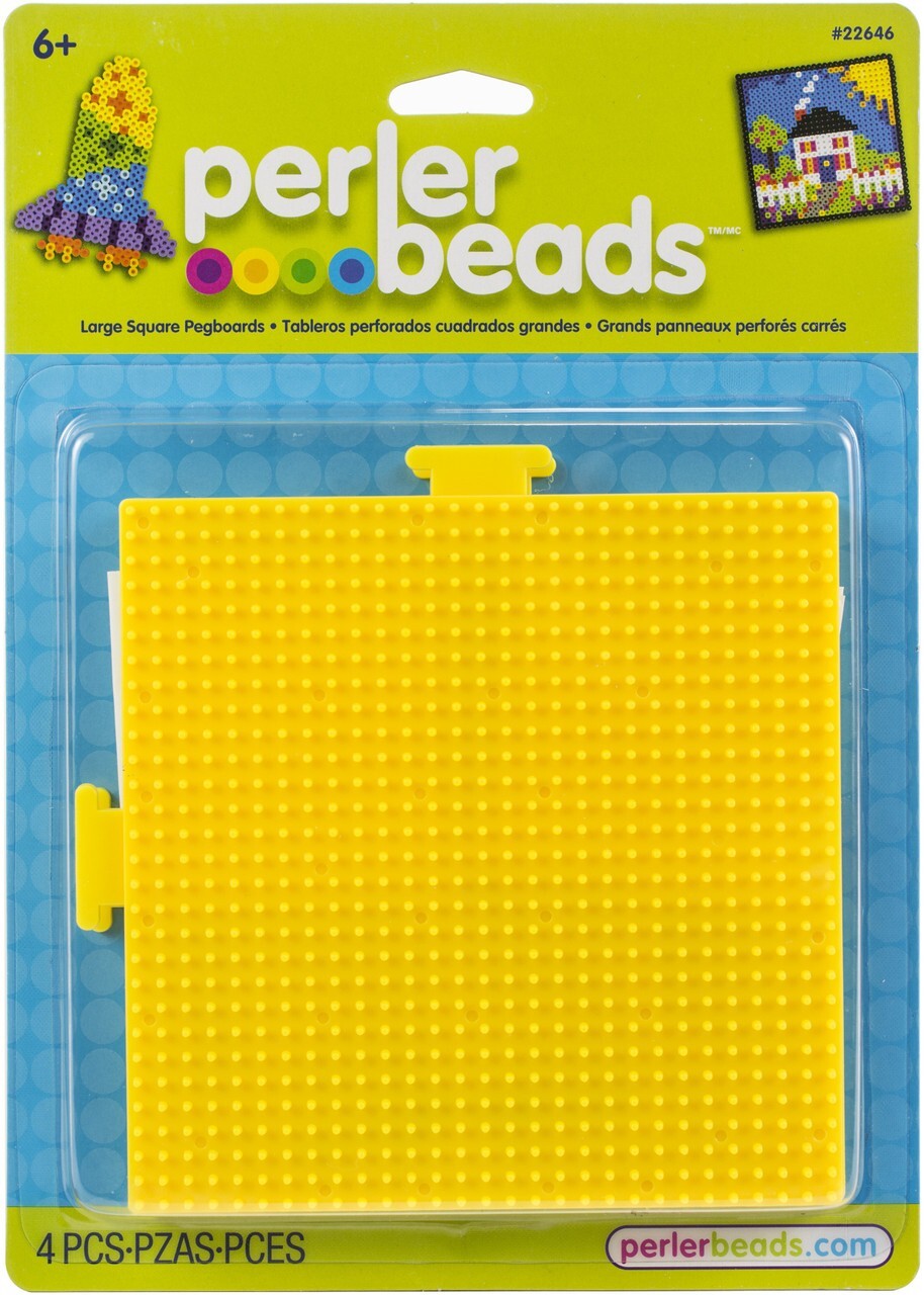 Perler Large Interlocking Yellow Pegboards 2pc with ironing paper