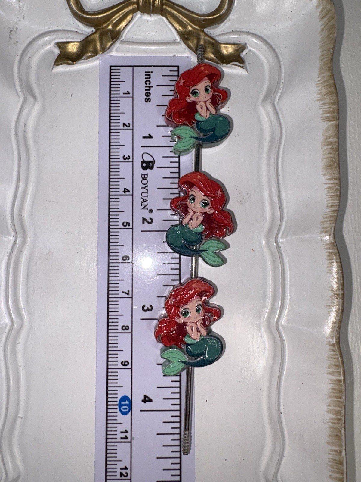 3 Princess Ariel Little Mermaid Style 1 Beads For Beadable Pens And Keychains