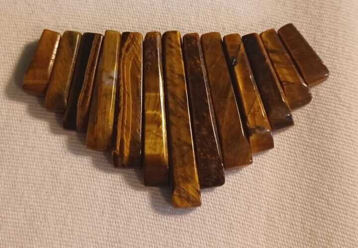 Natural Tiger’s Eye Graduated Fan Loose Bead