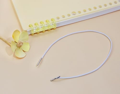30pcs Elastic Cords with Metal Ends Soft Stretch Band Mask Lanyard Loop White