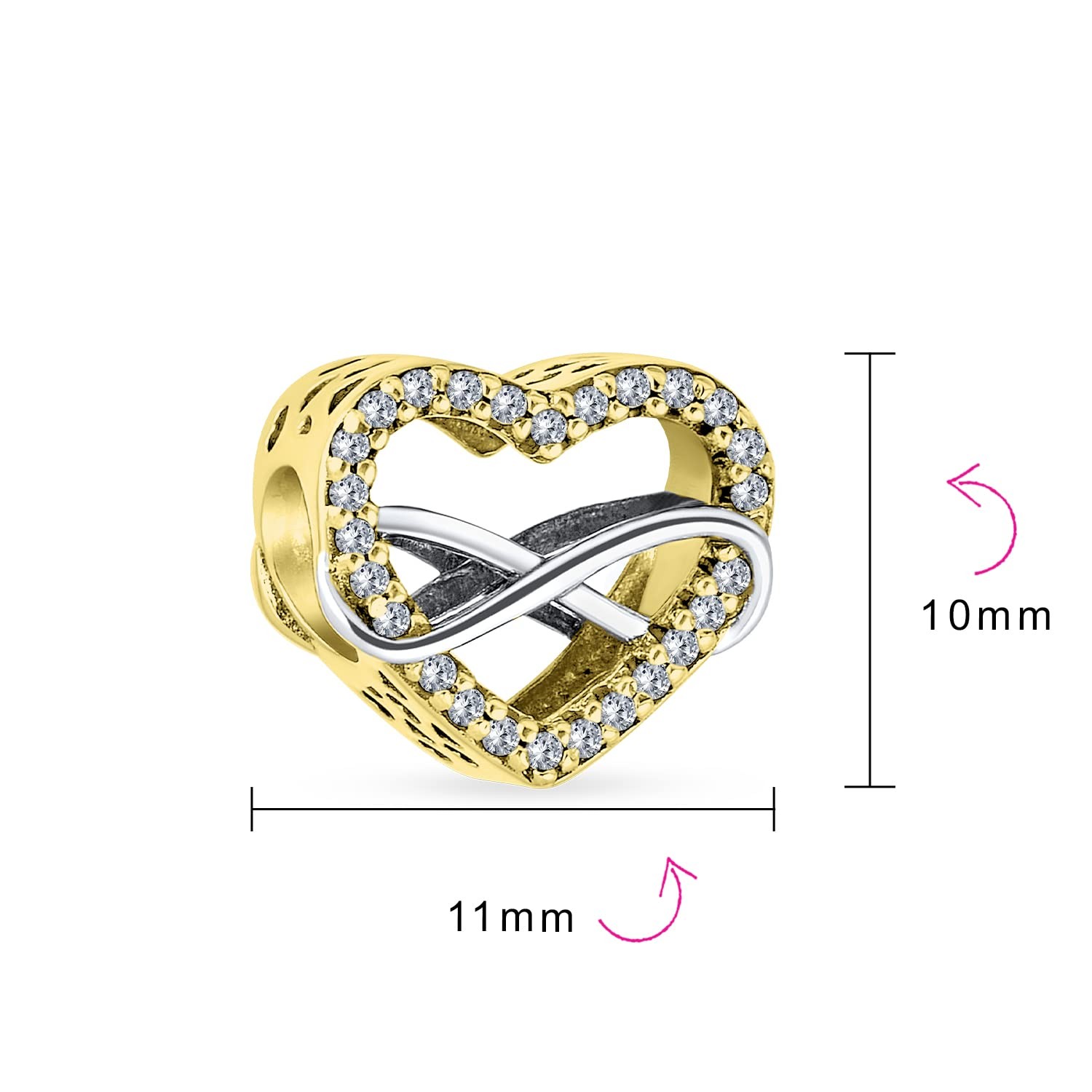 Couples Forever Love Knot Figure 8 Motif Crystal Accent Intertwined Infinity Ope