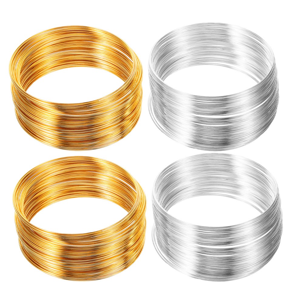 4 Rolls Memory Wire Bracelets for Women Jewelry Production Materials