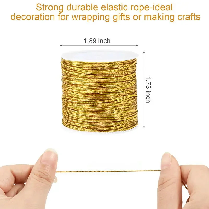 0.2-1MM Metallic Ornament String Silver Gold Color Cord Jewelry Thread for Chris