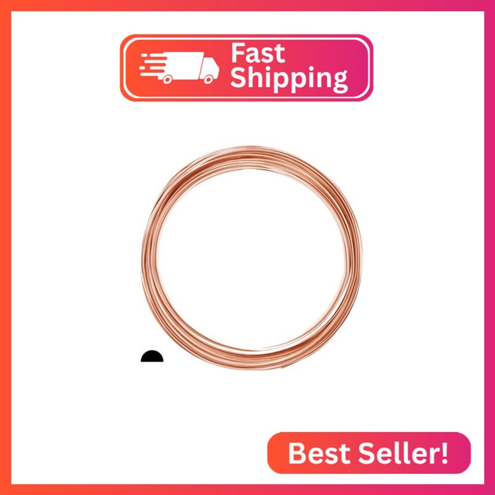 20 Gauge, 99.9% Pure Copper Wire (Half Round) Dead Soft CDA #110 Made in USA – 1