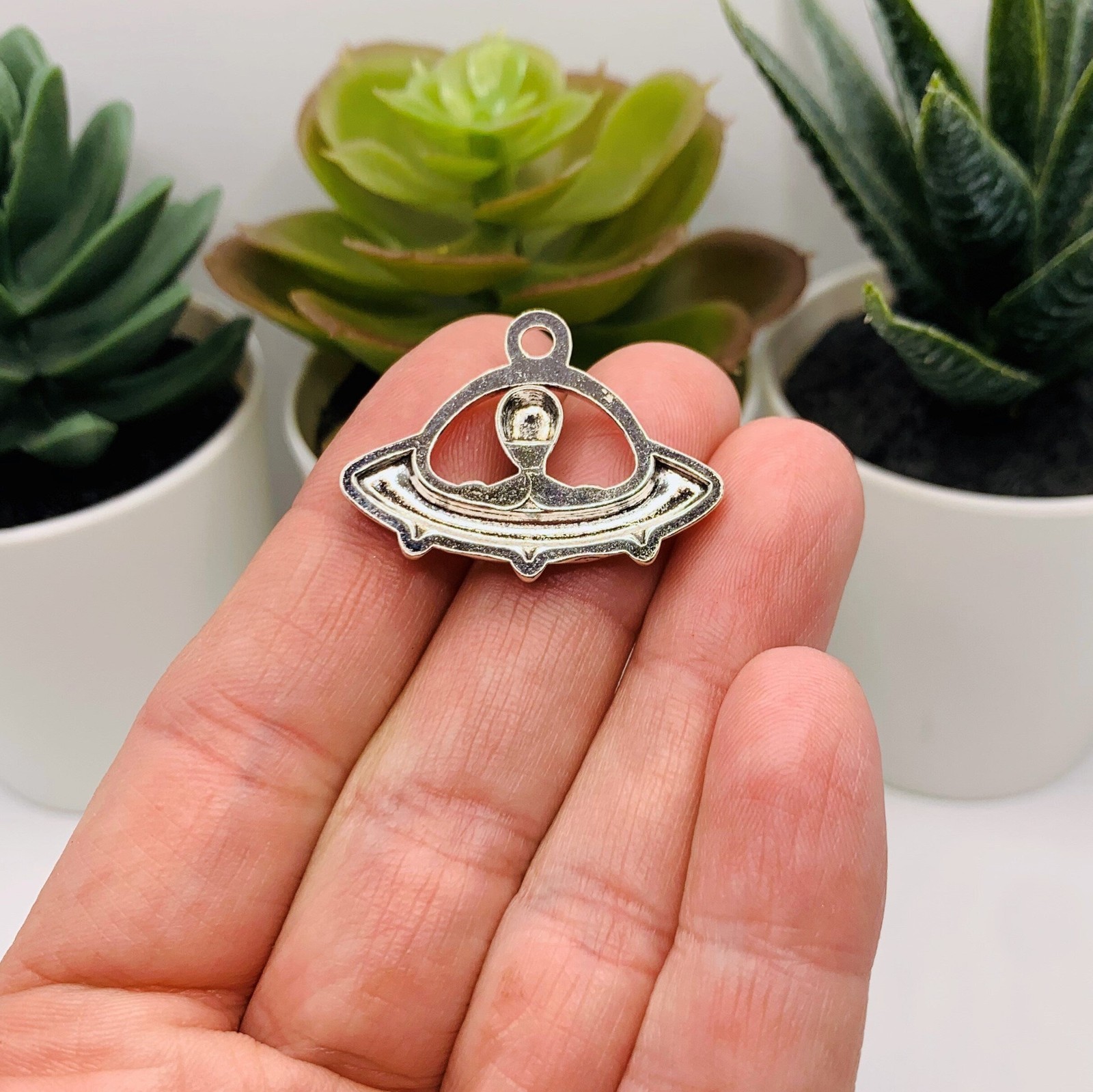 Silver I Want to Believe Alien Ship Charms, 21x31mm – US Seller