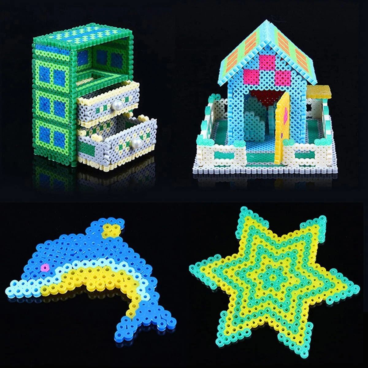 4800pcs Fuse Beads Kit for Kids Crafts, 48 Colors 5mm Melting Beads Set Includin