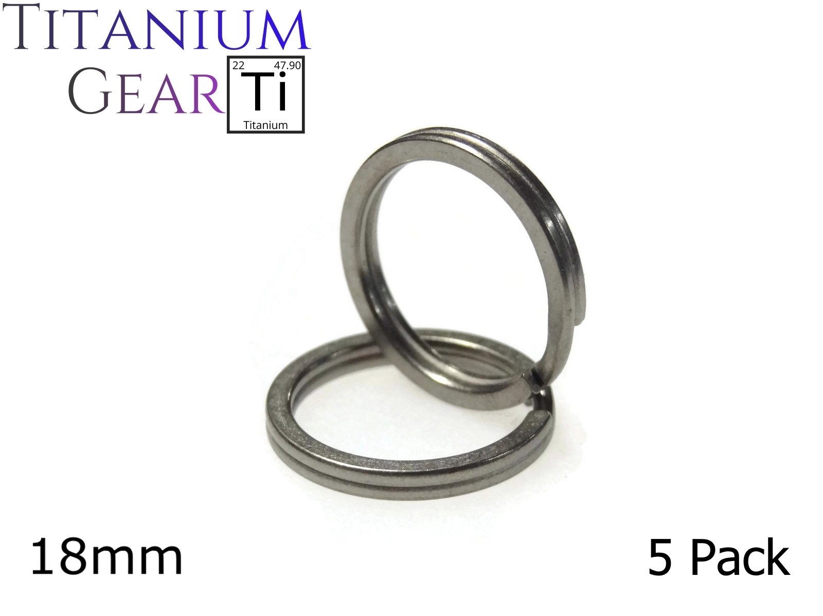 Titanium Key Ring 5 Pack 18mm / 3/4″ Ti Split Ring EDC Matte Finish USA SELLER
