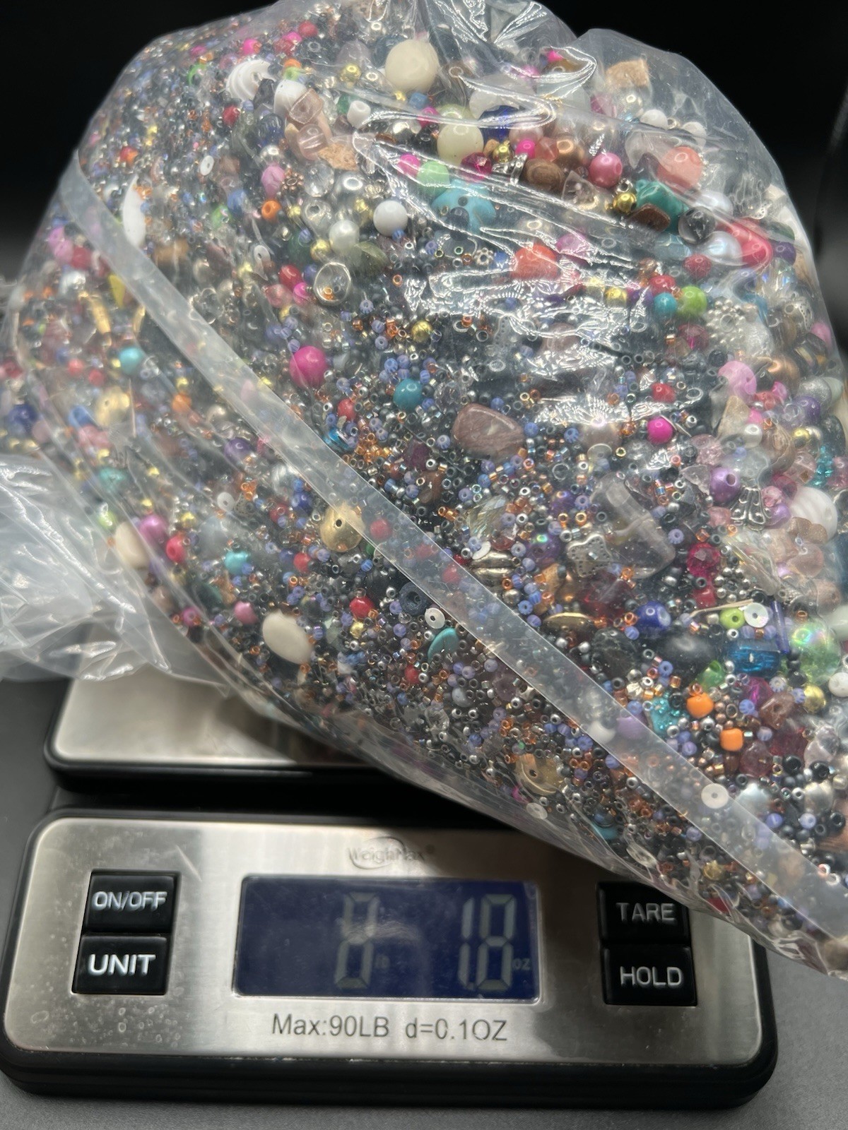 8Lbs Assorted Stone Seed Ceramic Glass Plastic Beads Bulk Jewelry Making Lot