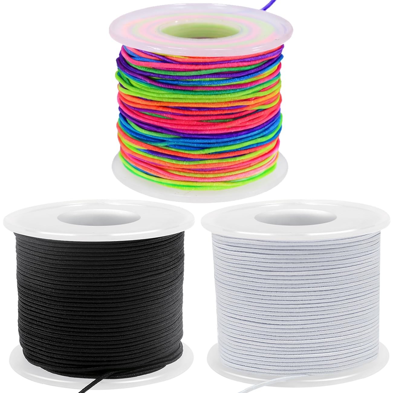 500 Feet Stretchy Bracelet String, 1mm Elastic String for Bracelets, White, B…