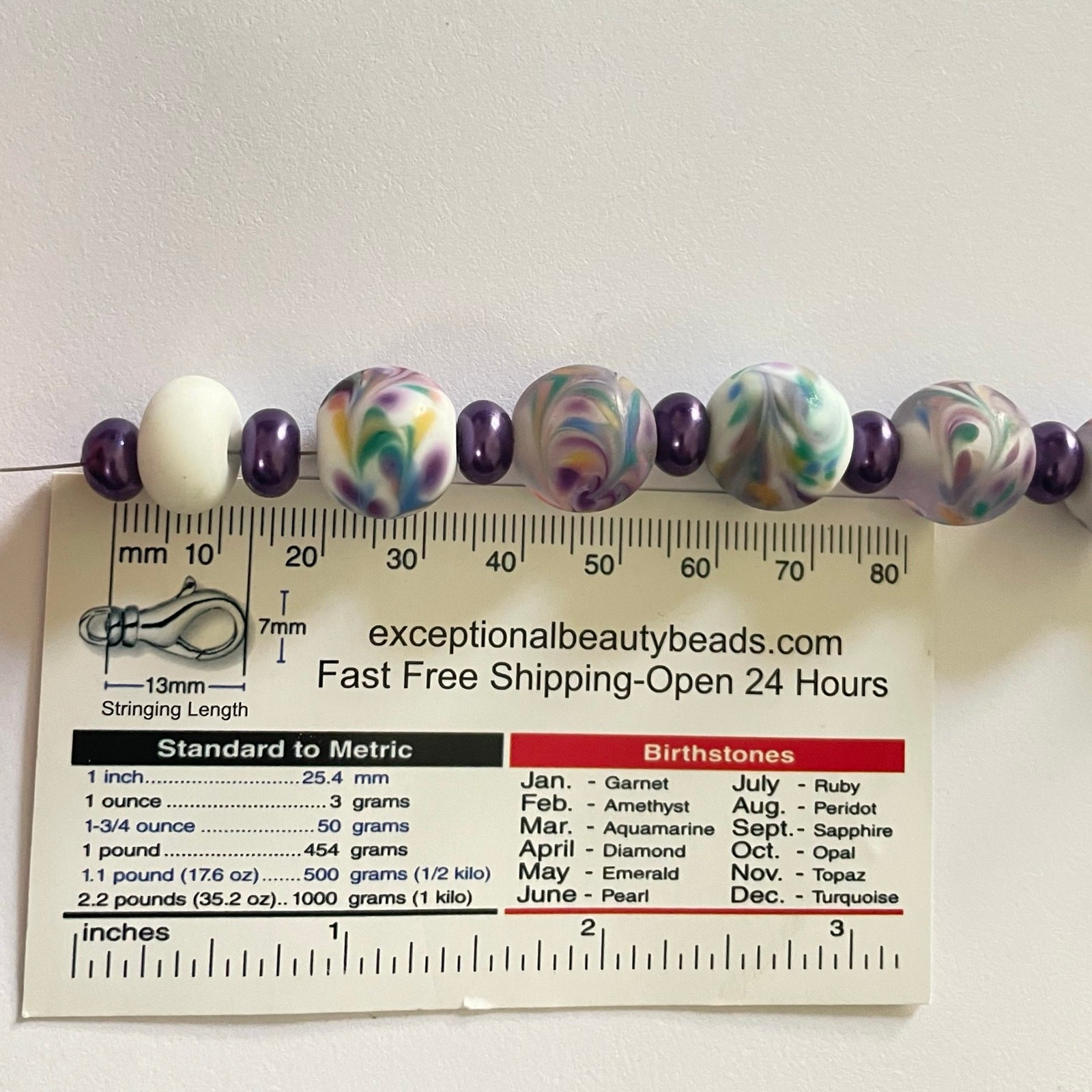 Handmade Lampwork Blue Purple Green Etched Matte Finish Glass Abstract Bead Set
