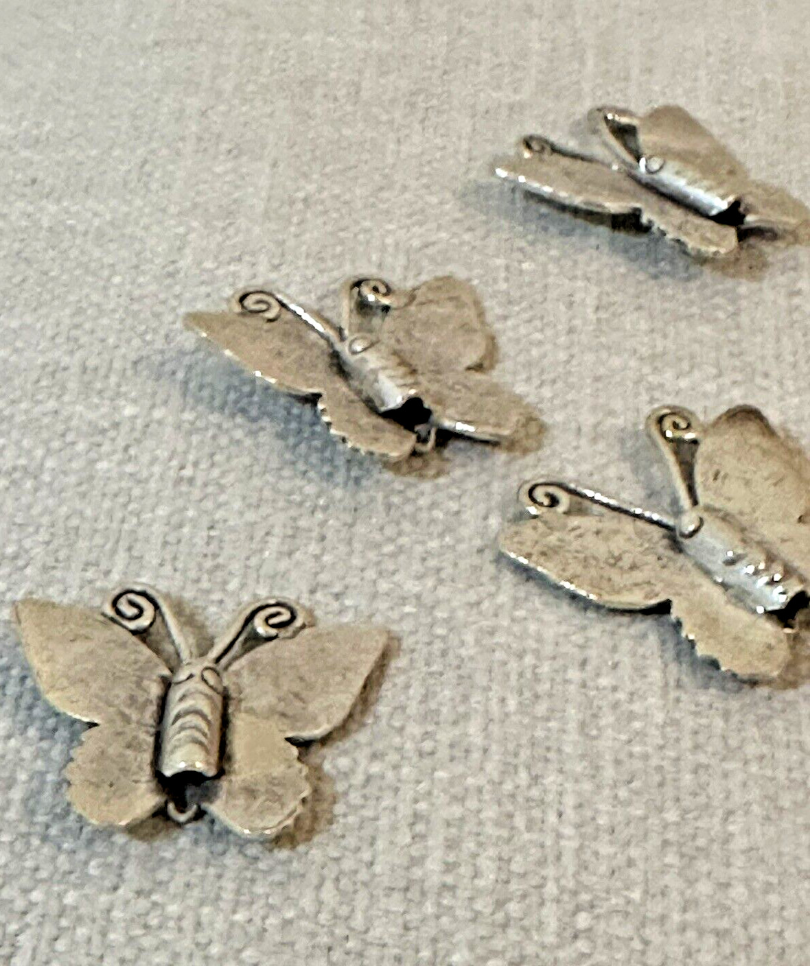 Thai Karen Hill Tribe Silver BUTTERFLY Pendant Bead Large Charm Artisan
