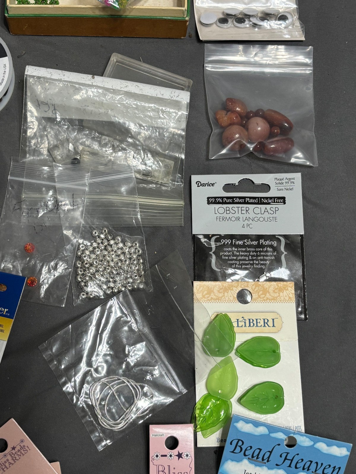 Large lot JEWELRY MAKING CRAFT Supplies BEADS Gems WIRE copper silver Gemstones