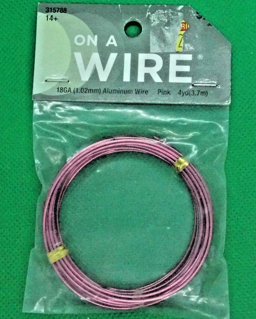 On a Wire #315788 Aluminum Wire, Pink 18 ga., 4 yds. – Details Below