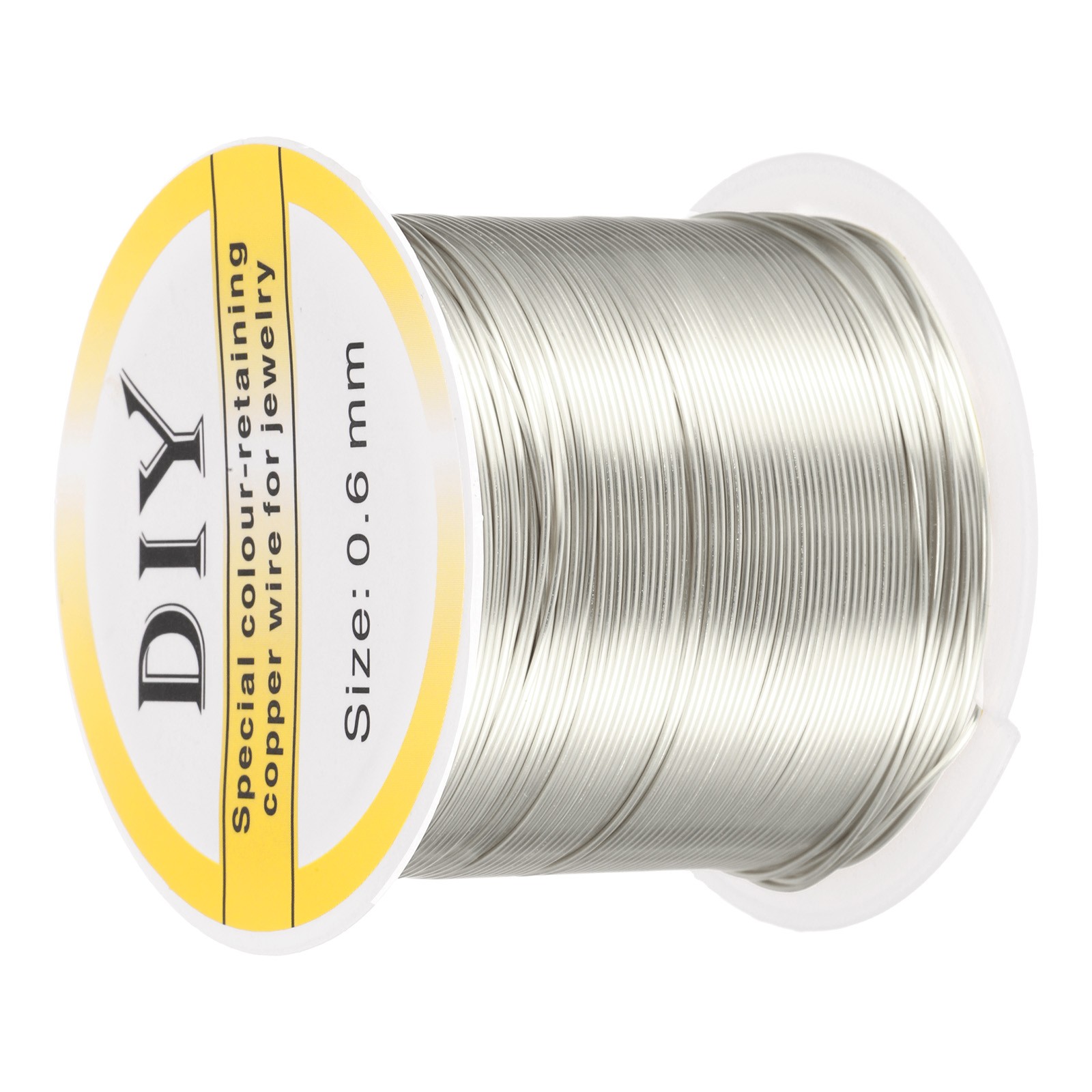 0.6mm Craft Wire Beading Copper Wire for Jewelry Make Supply(Silver)-128 ft