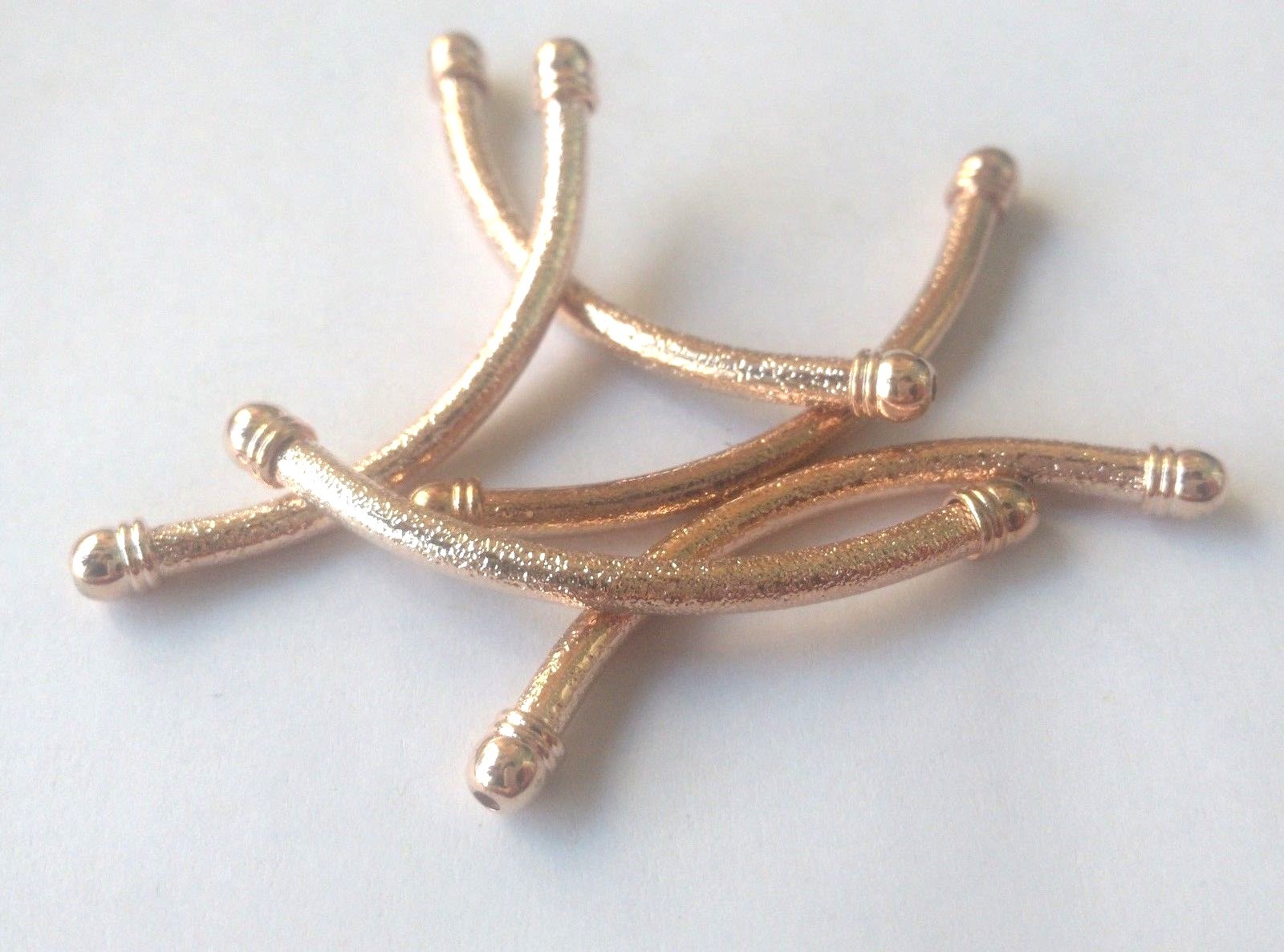 shine curved tube spacer rose gold Dull silver Gold plated alloy jewelry supply