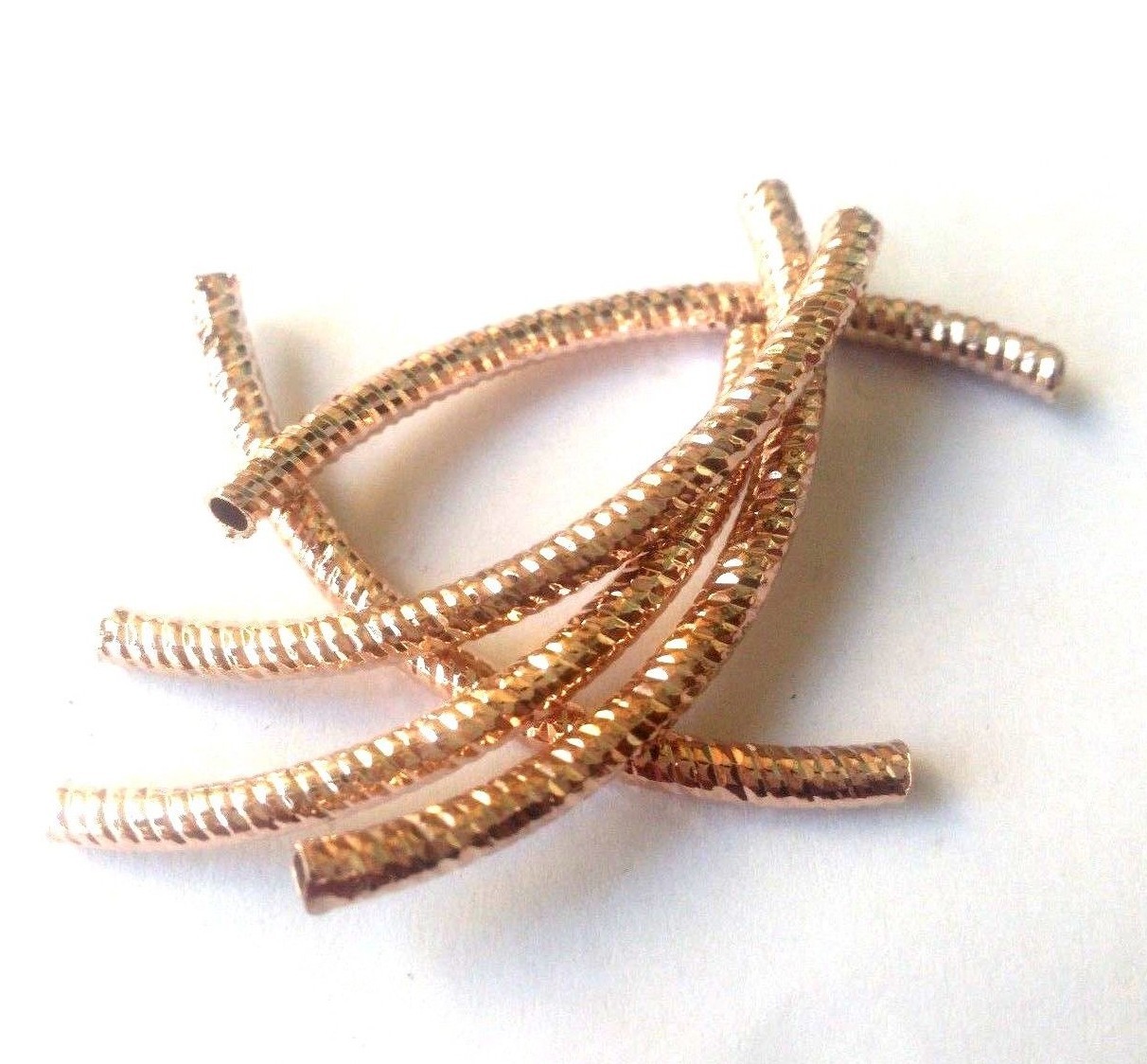 shine curved tube spacer rose gold Dull silver Gold plated alloy jewelry supply