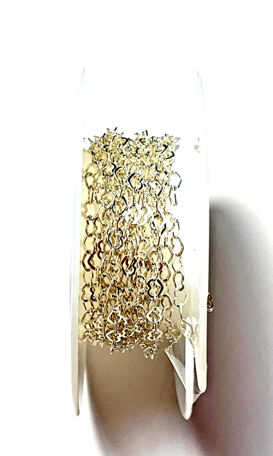 925 Sterling Silver Chain-2 mm Flat Heart -5 ft Length Spool- Made in Italy