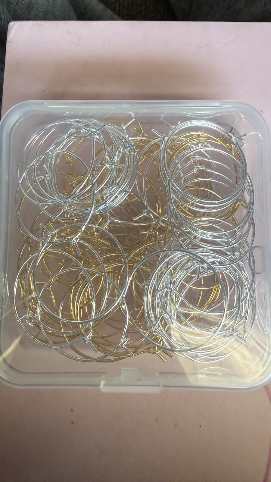 1 Box Gold/Silver 1” Earring Hoop Wires For Jewelry Making