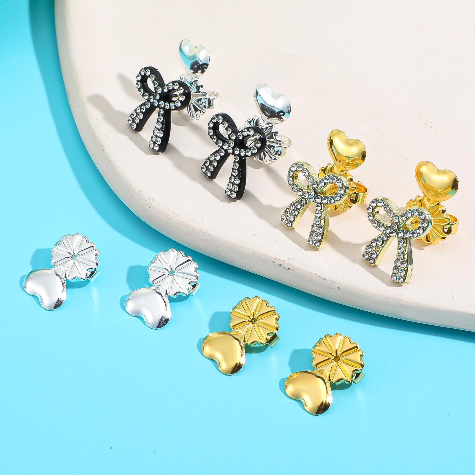 4 Pairs Earring Backs for Droopy Ears, Earring Lifter for Heavy Support Backs