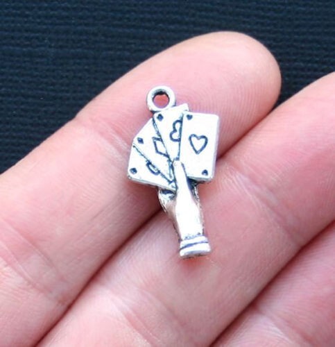 MIXED SET – 8 New PLAYING CARDS POKER Charms Silver Alloy TWO EACH Free Shipping