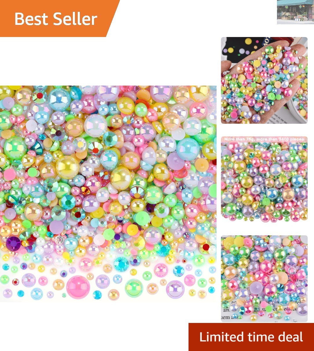 Luxury 3900+ Pcs Gem Kit – Sparkling Rhinestones & Resin Pearls for DIY Elegance