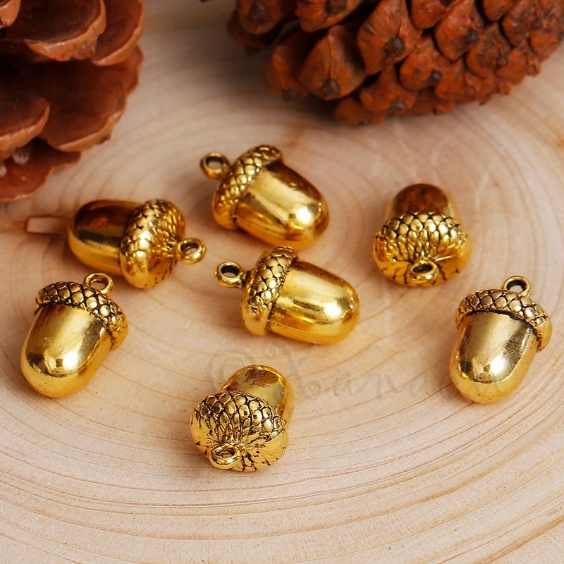 Acorn Charm 17mm Antiqued Bronze Fall Autumn Pendants C9617 – 5, 10 or 20PCs