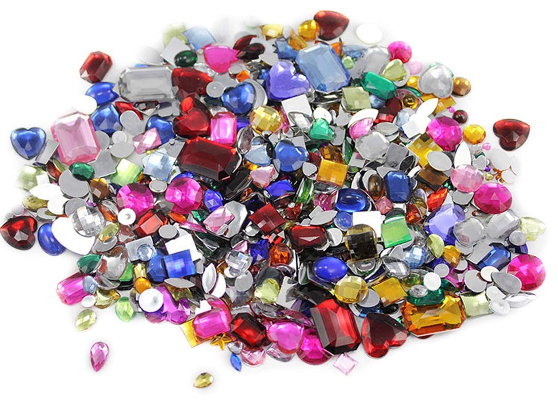 Assorted Crafting Gems in Bulk, Mixed Acrylic Flatback Rhinestones, Assorted …