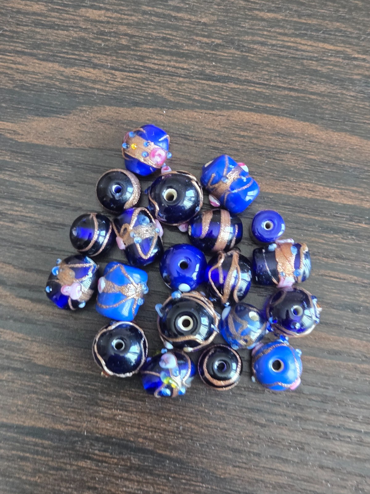 20pcs 3mm & 4mm Deep Blue 3D Ornament Decor Jewelry Beads