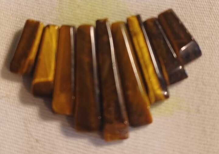 Natural Tiger’s Eye Graduated Fan Loose Bead