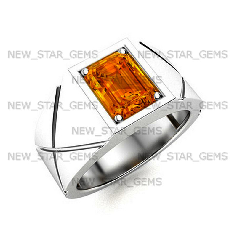 Yellow Citrine Gemstone Ring For Men’s 925 Sterling Silver Ring Handmade Jewelry