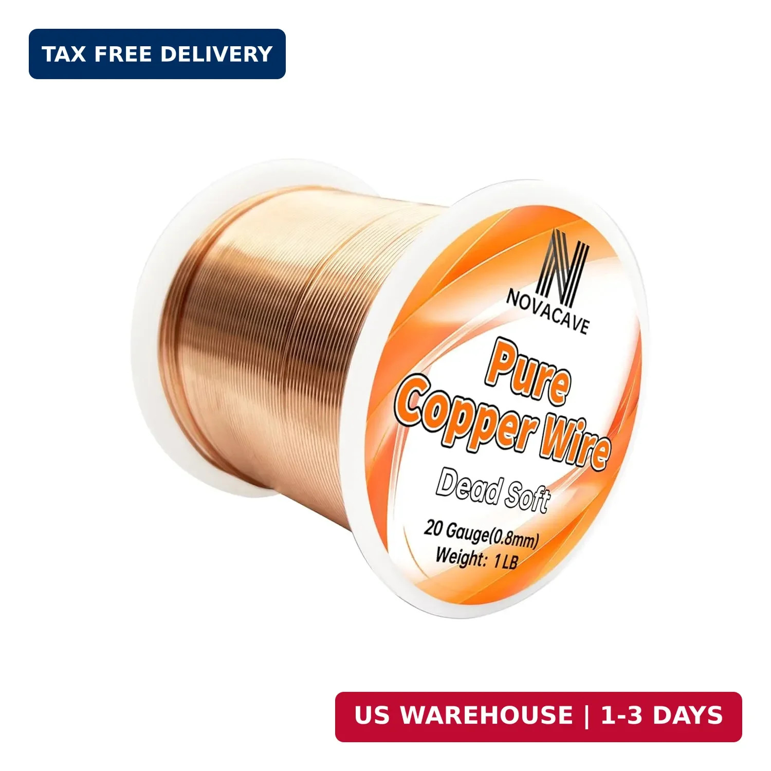 Copper Wire for Jewelry Making, Dead Soft 1 LB Spool Jewelry Wire (20 Gauge, 330