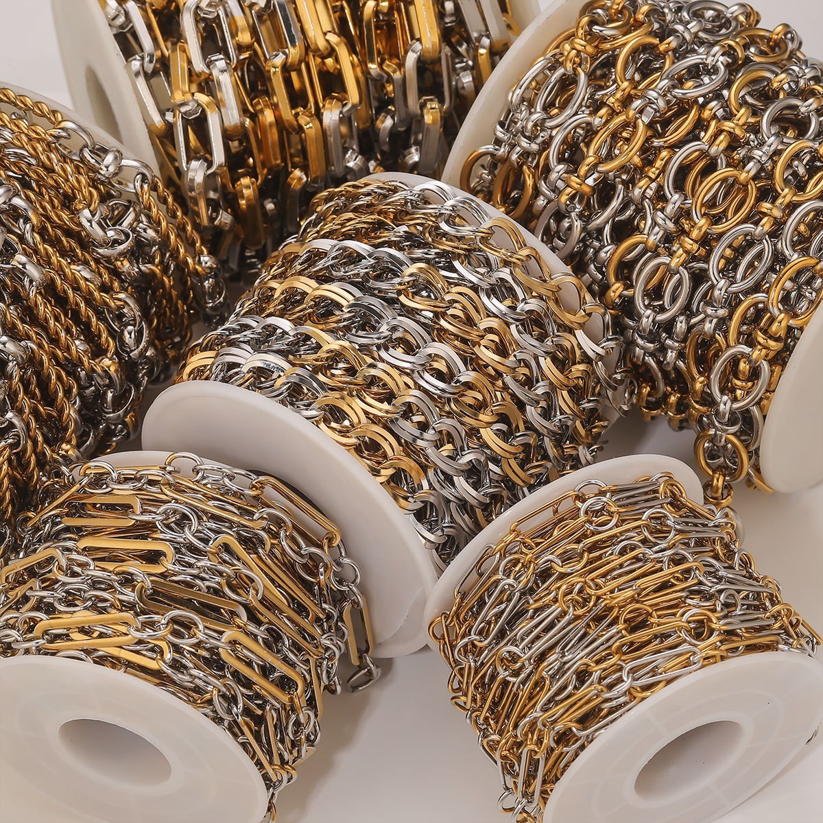 1Foot No Tarnish Stainless Steel 18K PVD Gold Plated Chunky Chain 9mm SSF128