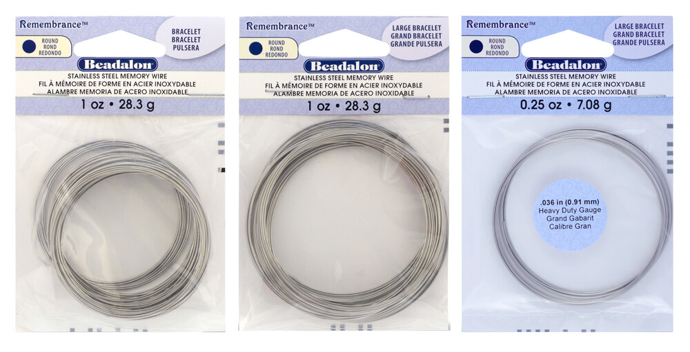 Beadalon® Remembrance™ Stainless Steel Bright Memory Wire Coils for Bracelets