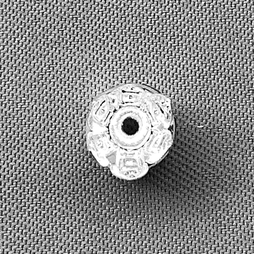 Shiny Silver Plated Brass 7.5mm Crystal Rhinestone Spacer Bead Caps Q20 per Pkg