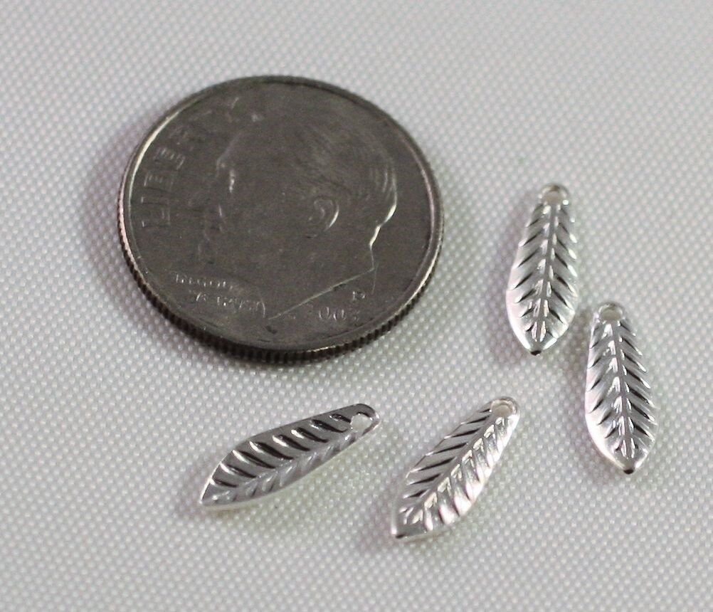 Charm, Leaf, 144 Silver Plated Brass 11.5x4mm Curved Leaf Drop Charms *