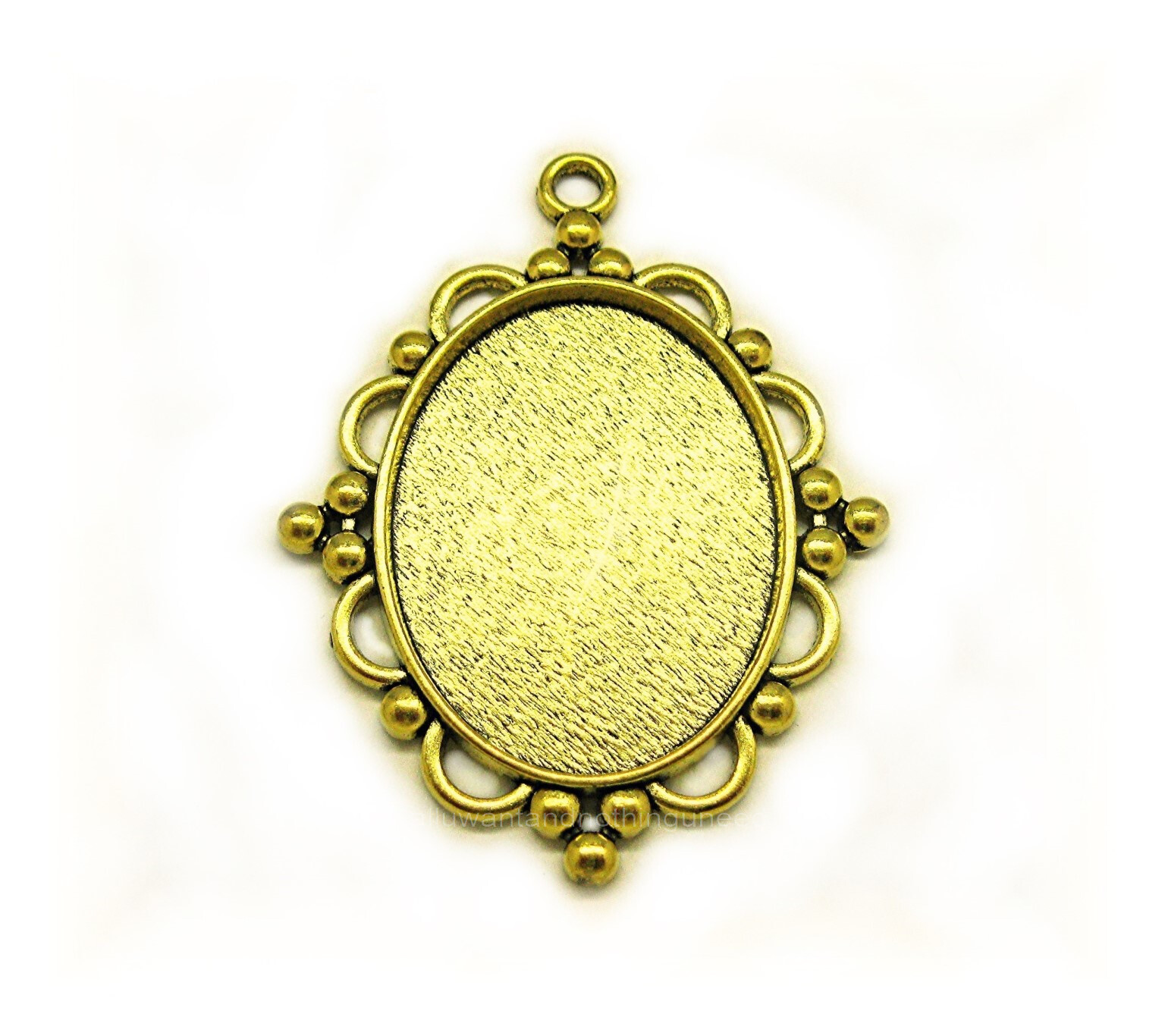 2 New Antiqued Goldtone Art Deco Style 40mm x 30mm CAMEO PENDANTS Frame Settings