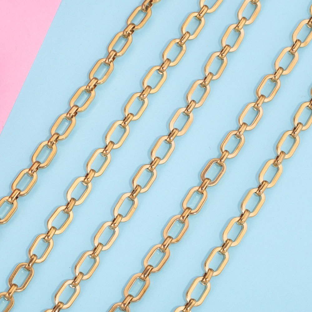 1Foot 18K Gold Plated Stainless Steel Chunk Chain for bracelet Necklace SSF130-G